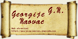 Georgije Maovac vizit kartica